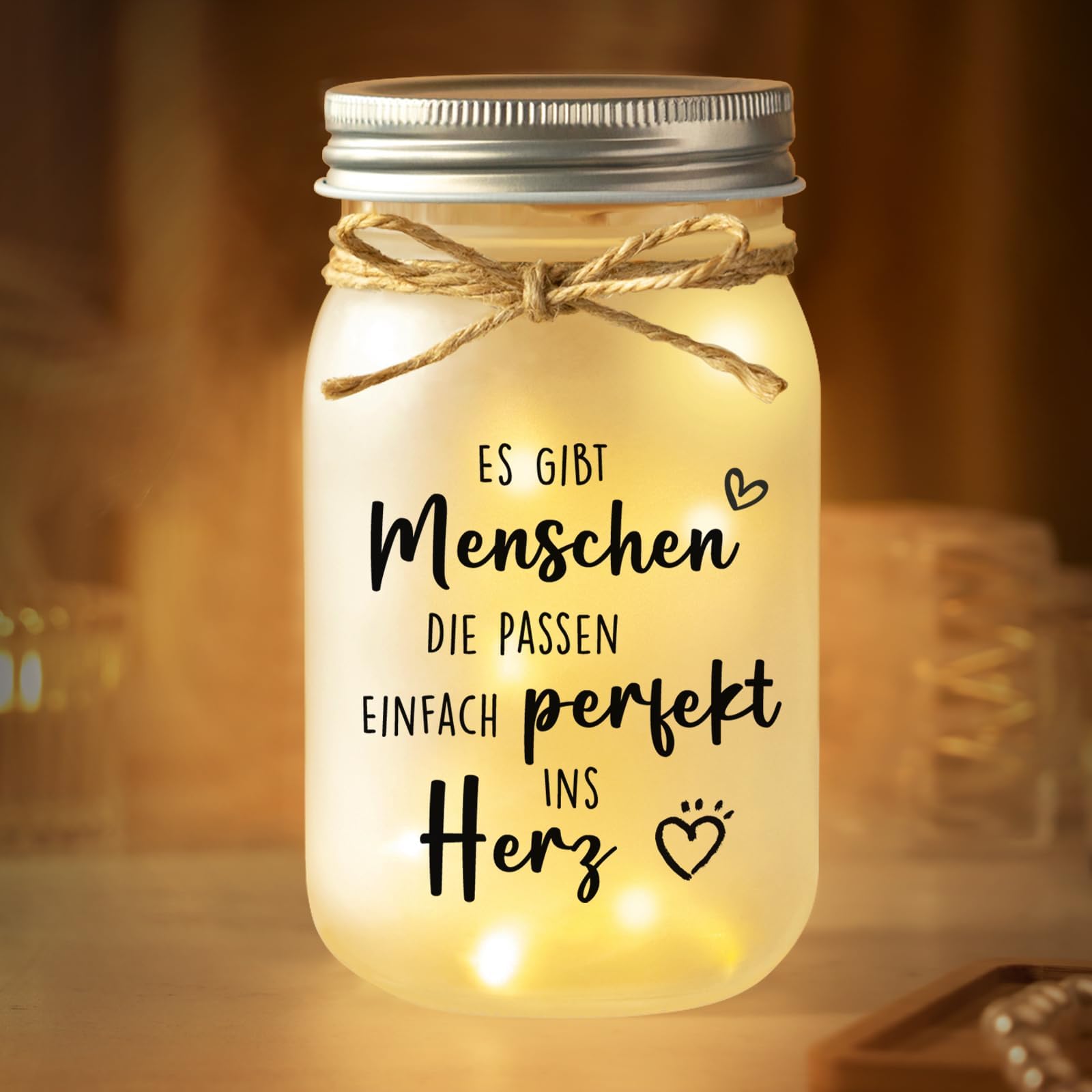 Juratar Geschenk für Freundin, Personalisierte Mason Jar Nachtlichter, Beste Freundin Geschenke, Freundinnen Geschenkideen, Liebes Geschenk für Sie Ihn