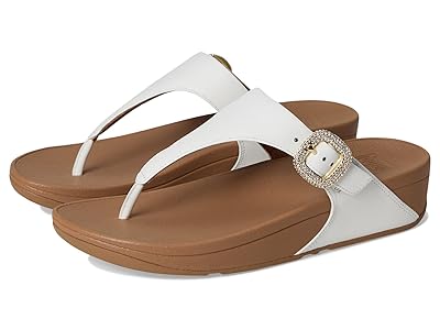 FitFlop Lulu Crystal-Buckle Leather Toe-Post Sandals Women