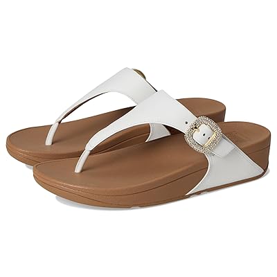 FitFlop Lulu Crystal Buckle Leather Toe Post Sandals Women