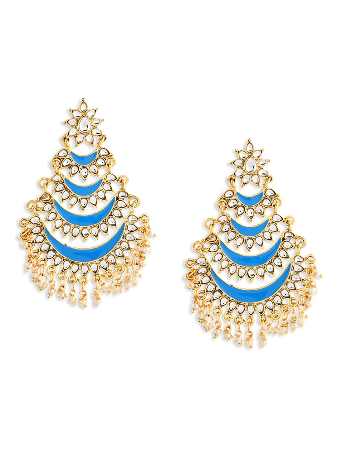 Zaveri Pearls Enamelling Mutiple Layered Chandbali Earring For Women-ZPFK6706