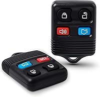 Vista 1 de Llavero de 4 botones con control remoto de entrada sin llave, compatible con Ford Focus Explorer Mercury Lincoln Mazda Tribute, paquete de 2