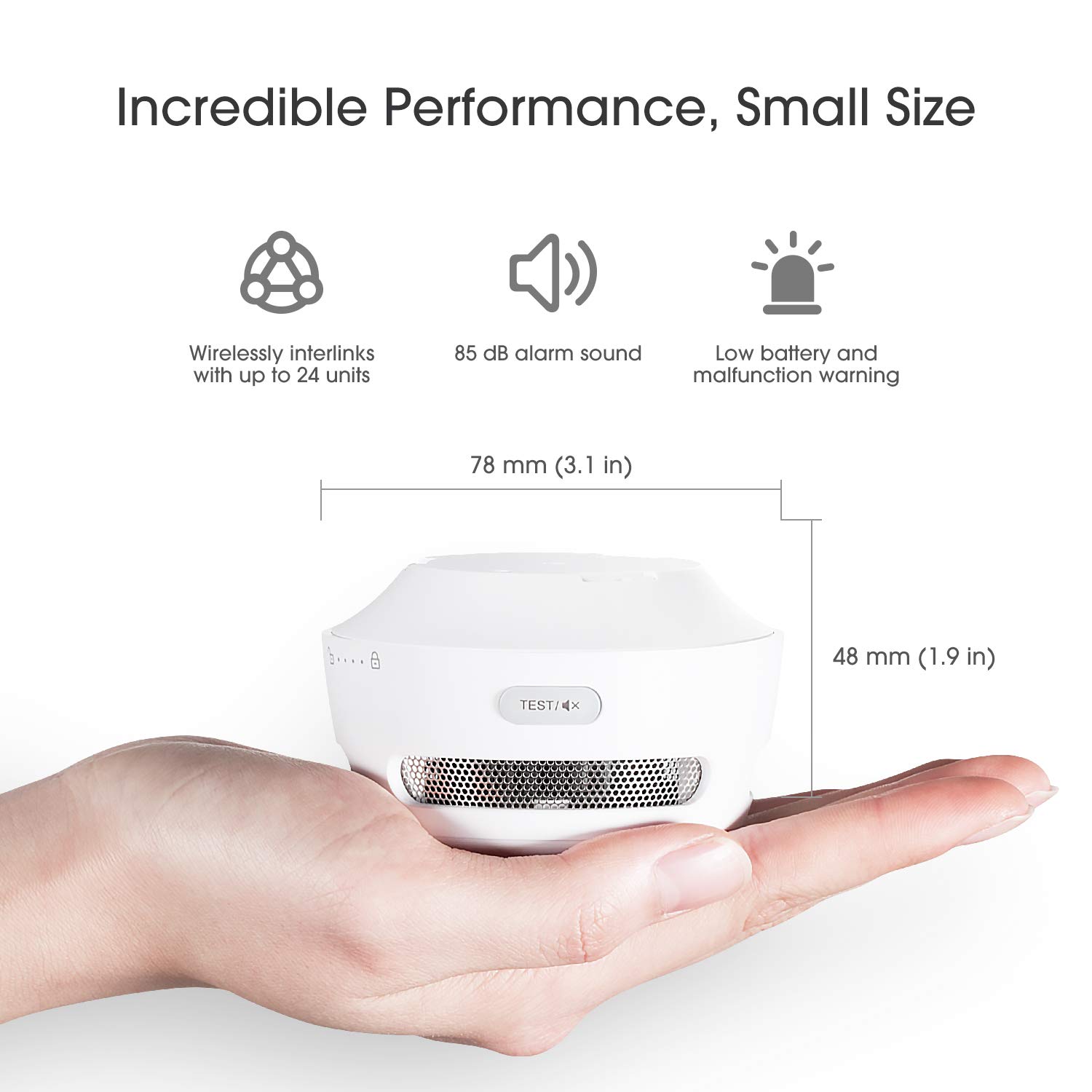 X-Sense wireless Mini rilevatore di fumo, rilevatore di fumo interconnesso wireless con batteria sostituibile, allarme di fumo interconnesso radio, conforme allo Standard EN 14604, XS01-WR (6 pezzi)