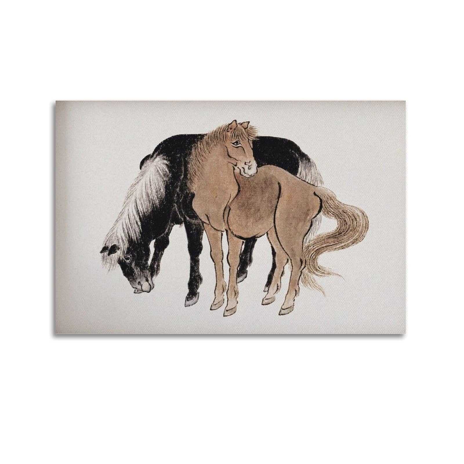 xiaoxiaoshen Hokusai Horse Japanese Canvas Poster Wall Art Prints Room Aesthetic Murals Bedroom And Living Decorations 20x30inch(50x75cm)
