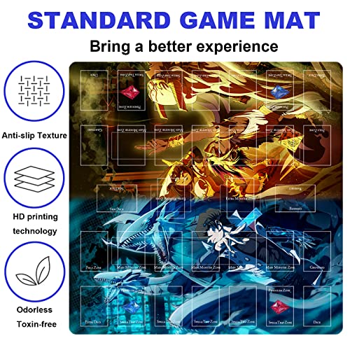 Sabermaster Card Rubber Mat - 2 Player, Square Playmat For Gamer 60X60Cm/23.6X23.6Inch (10) #TOP4