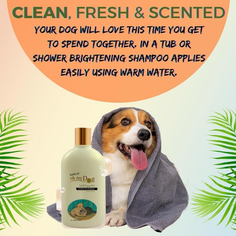 Image of Oh My Dog Smarty Pet Shampoo for Dogs & Cats - 500 ml, Paraben-Free, Suitable for Senstive Skin - Sold by Barkz and Mewz (Cat & Puppy)