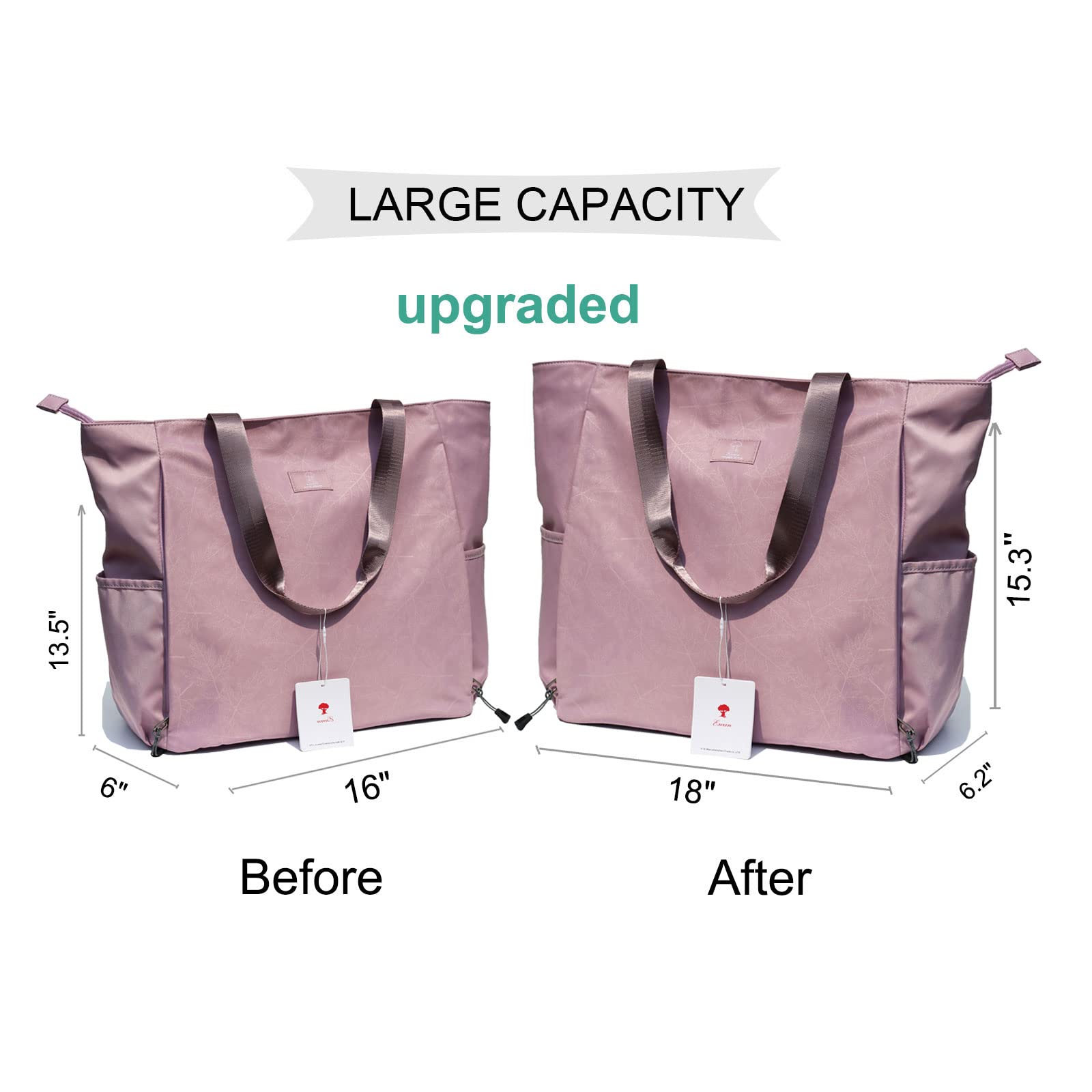 ESVAN Yoga Mat Bag Yoga Tote Carrier Shoulder Bag Carryall Tote for Office,Yoga,Pilates,Travel,Beach and Gym (H Pink)