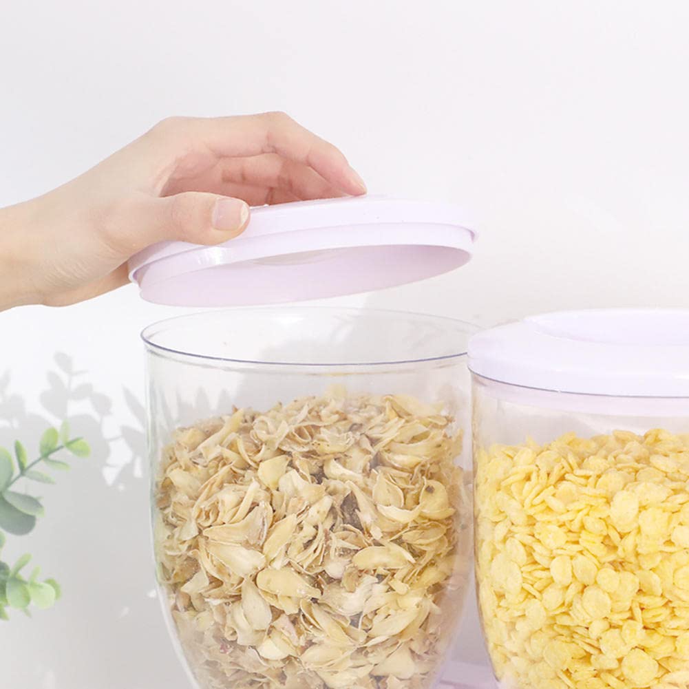 Dispensador de cereales Dispensador de alimentos secos Encimera Cocina Dispensador de alimentos secos indispensable Cromado Peso único y control doble Desayuno Cereal Avena Arroz Cubo Almacenamiento