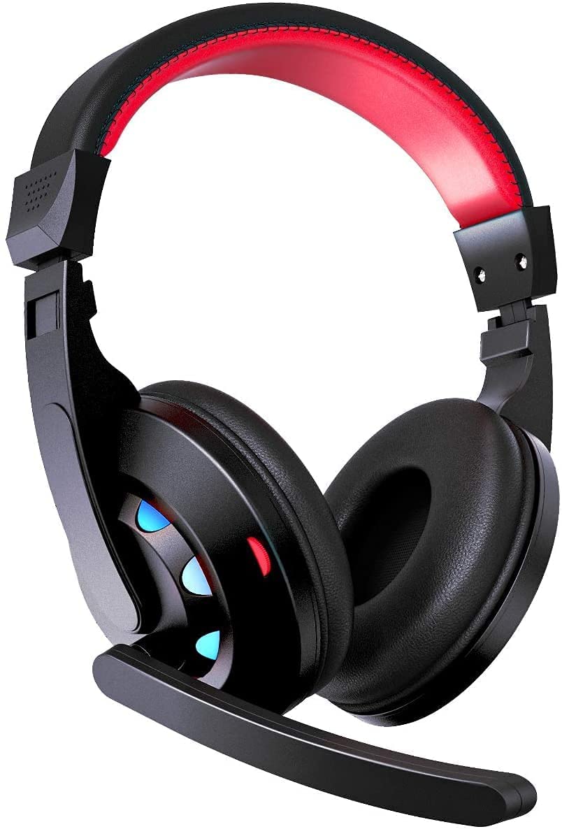 HOPEMATE Gaming Headset with Microphone, Noise Cancellation Headset, Over Ear Headphones with Soft Ear Muff, Video Games Headphones for Xbox One/PS4/PC/Mac with Bass Surround Sound for Nintendo