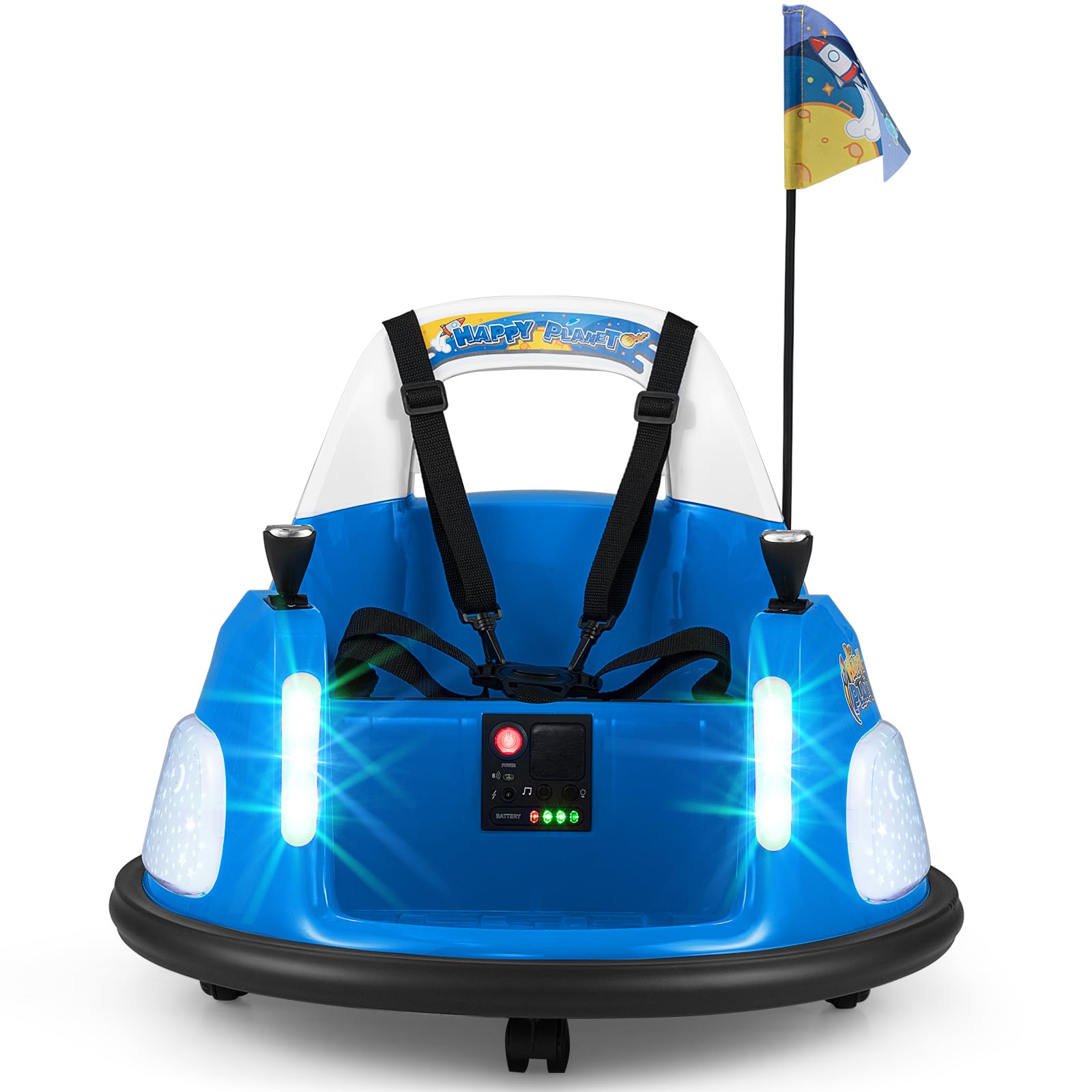 GYMAX 12V Kids Ride On Bumper Car, Toddler Electric Vehicle (Navy)