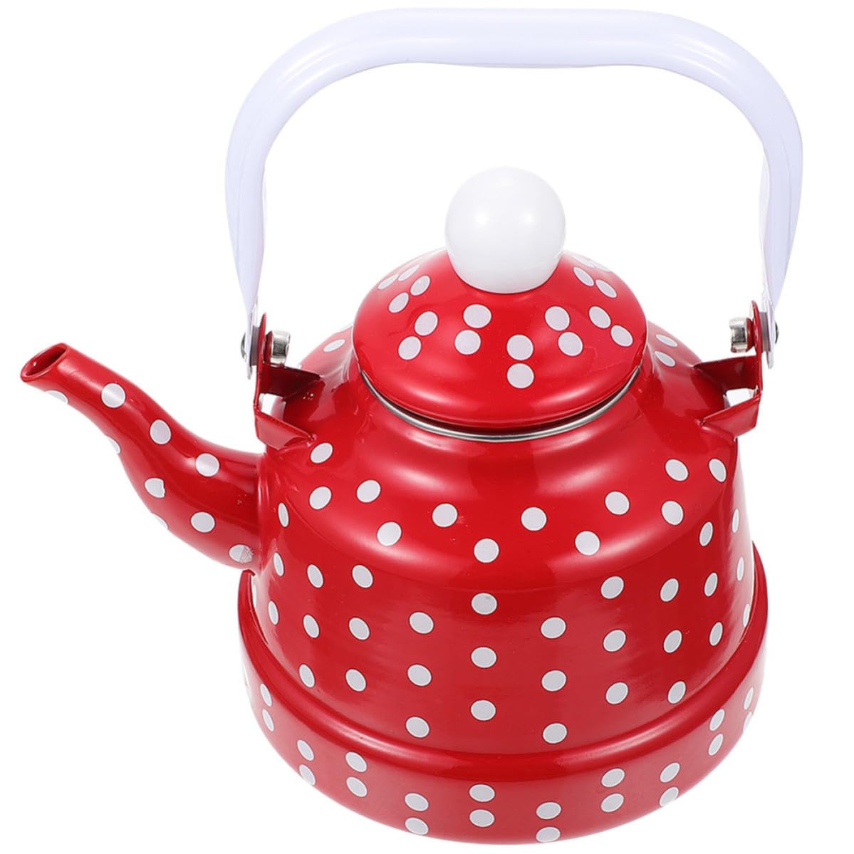 Bouilloire en émail rouge vintage 1,7L ibasenice avec anse ergonomique pour cuisine