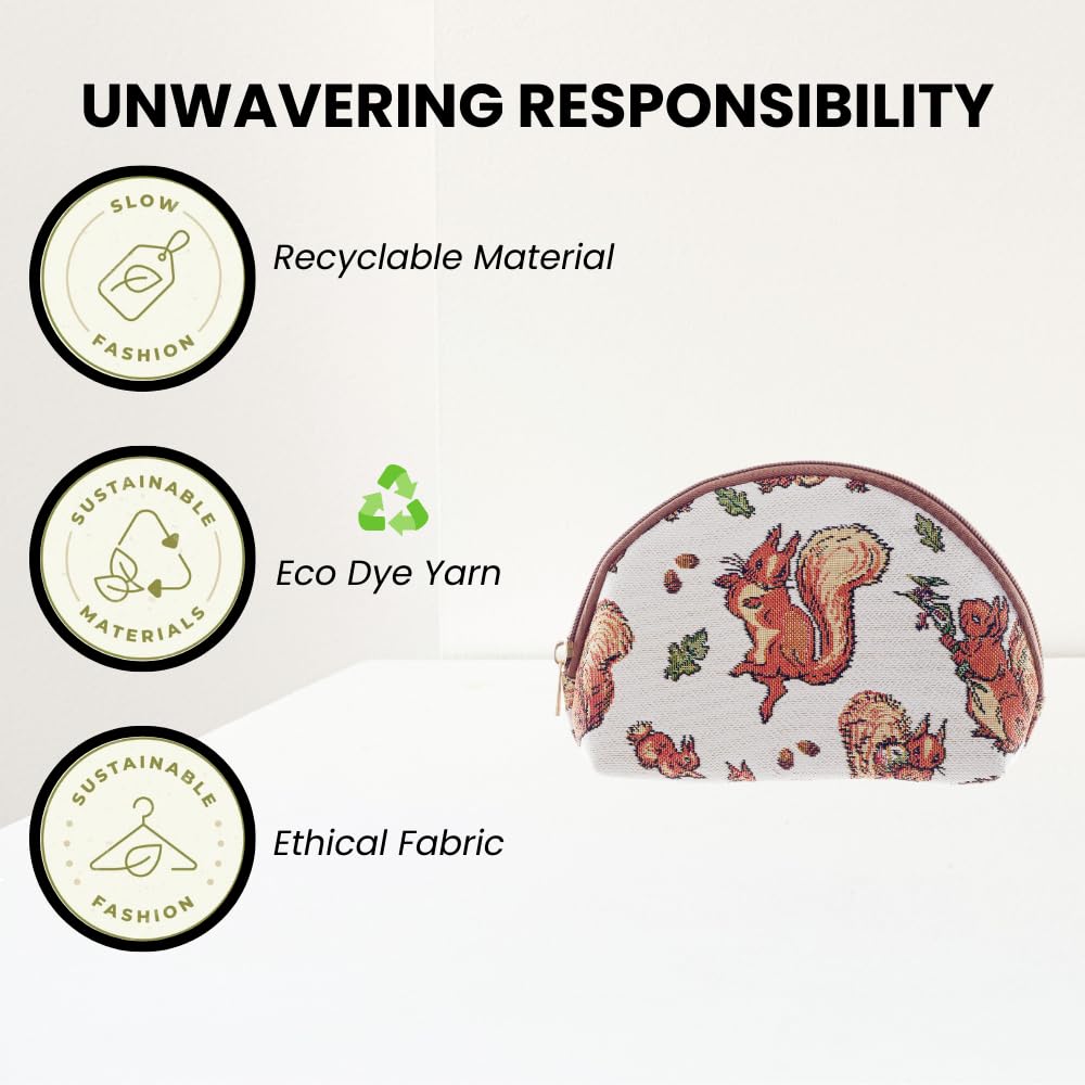 Peter Rabbit Licensed Squirrel Pattern Cosmetic Bag, Woven Tapestry Fabric, 21 x 7 x 13 cm - Image 4