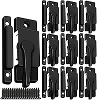 10-Pack Tempsnow Black Window Sash Locks for Sliding, Double Hung Windows - Rust-Proof Zinc Alloy Latches, Easy Install