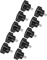 Vista 12 de Perillas de sujeción de estrella, rosca macho M5 x 1.772 in, cabeza de 0.945 in, mango de tornillo de pulgar de plástico, perno roscado negro