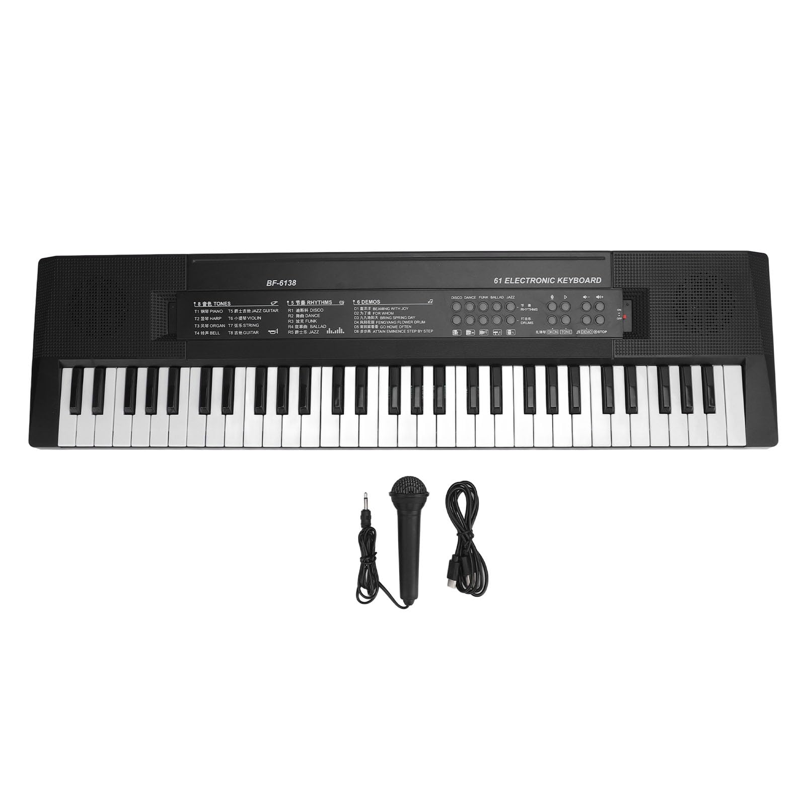 Mini Klawiatura Fortepianowa 61 Klawiszy Przenośna Klawiatura Elektroniczna Fortepian Wczesna Nauka Instrument Muzyczny z Mikrofonem