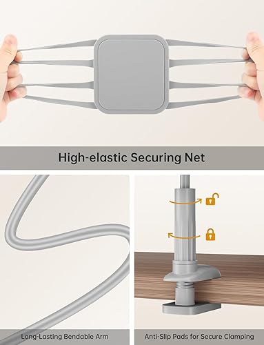 Miniatura 9 de Soporte para tablet de cuello de cisne para cama, soporte flexible ajustable para iPad, soporte Kindle para leer en la cama, compatible con Fire HD,