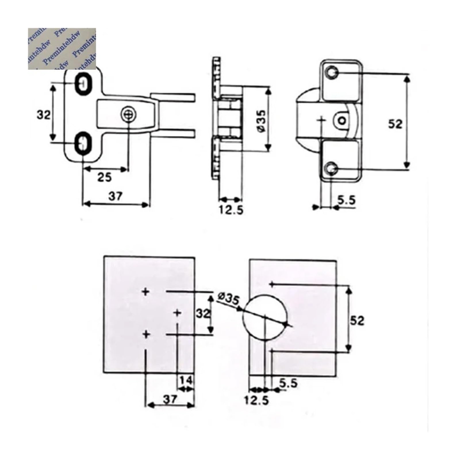 4 Stück 270° Schrankscharniere, Zinklegierung | 270° weite Öffnung. Konstruktion aus Zinklegierung. for Eckschränke und Bücherregale.