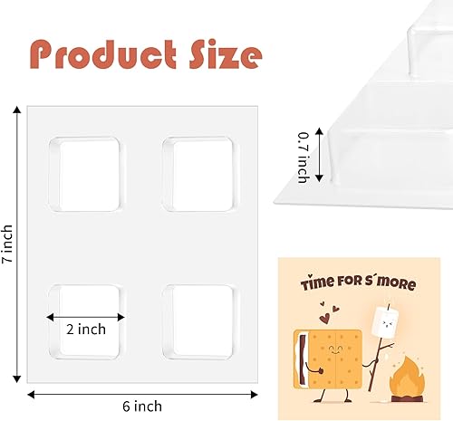 Miniatura 3 de 8 moldes de plástico para chocolate con 4 cavidades cuadradas de plástico, moldes cuadrados de silicona para chocolate, molde de plástico