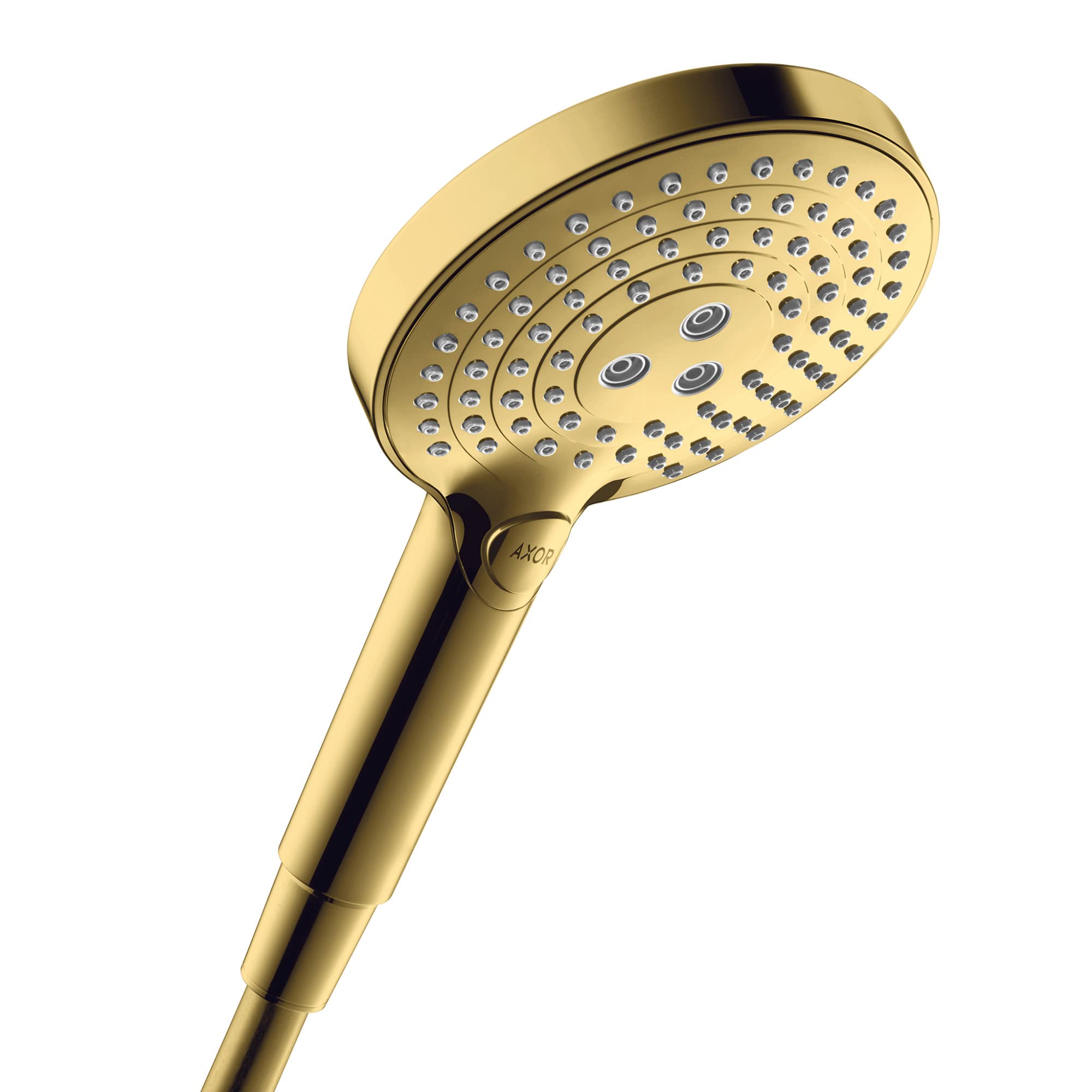 Pommeau de douche AXOR 26053991 moderne 12,7 cm 3 jets massage or poli