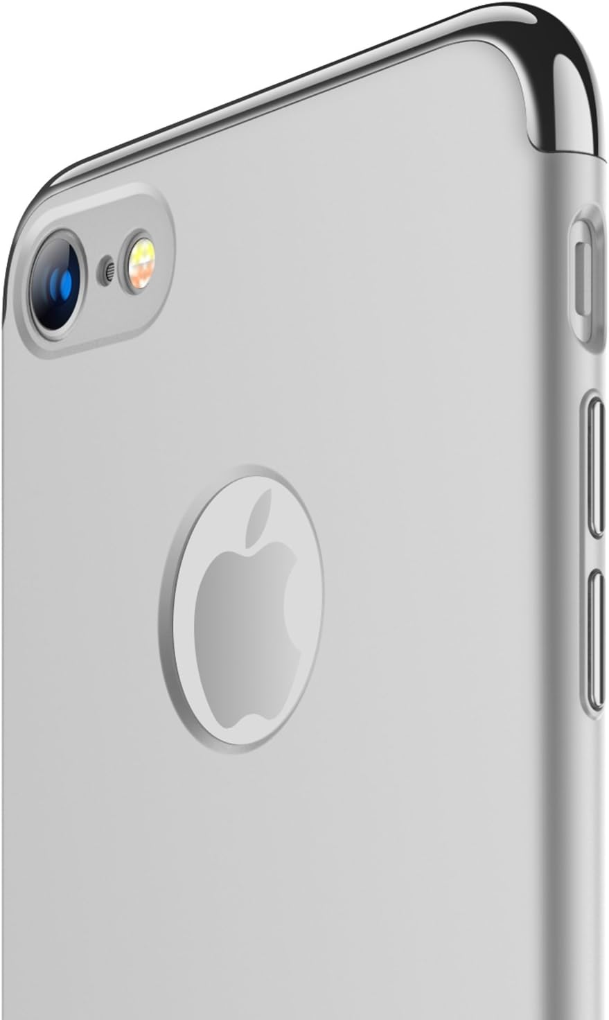iPhone 7 Case RANVOO 3-in-1 Stylish Thin Hard Slim Fit Case with 3 Detachable Parts for Apple iPhone 7 Only, Chrome Silver and Matte Silver, [Clip-ON]