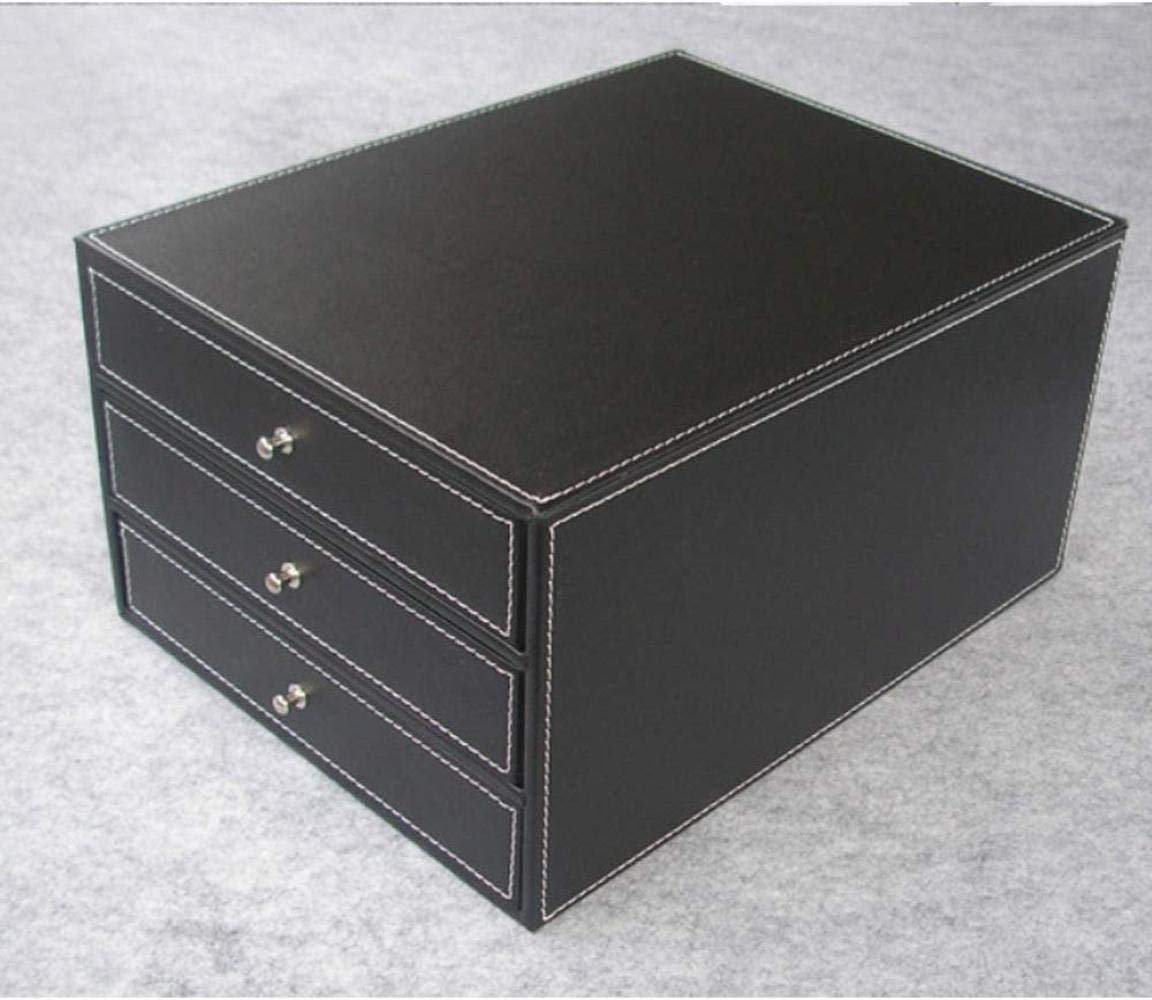 Multifunctal Black & Brown File Cabinet con 3 Ders le Desktop Office Sto Rack per documenti e forniture Slish e pratico Büro Aktenschrank