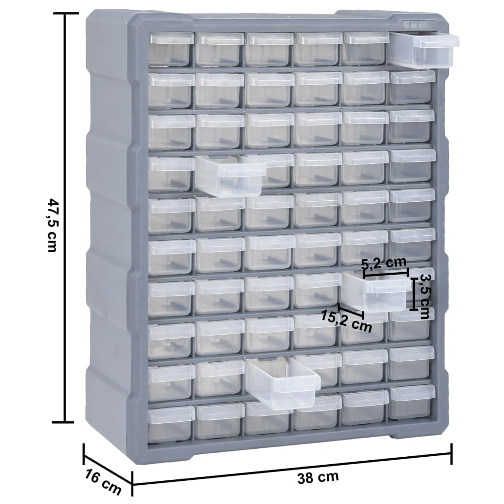 Genérico Organizador multicajones con 60 cajones 38x16x47,5 cm,Bricolaje,Accesorios de Bricolaje,Organización y Almacenamiento de Herramientas,Cajas de herramientas-147588