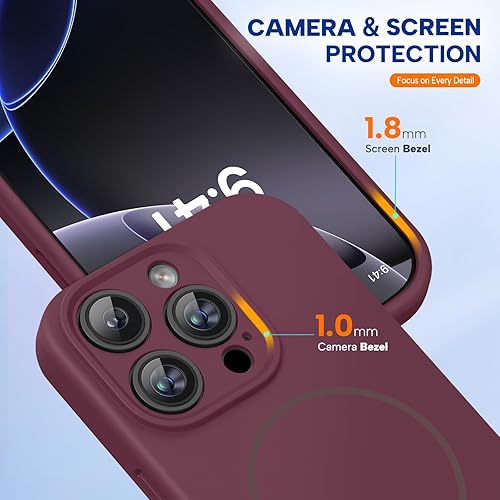 Miniatura 753 de Miracase Funda diseñada para iPhone 13 Pro Max con protector de pantalla, [forro de microfibra suave antiarañazos], funda protectora de silicona