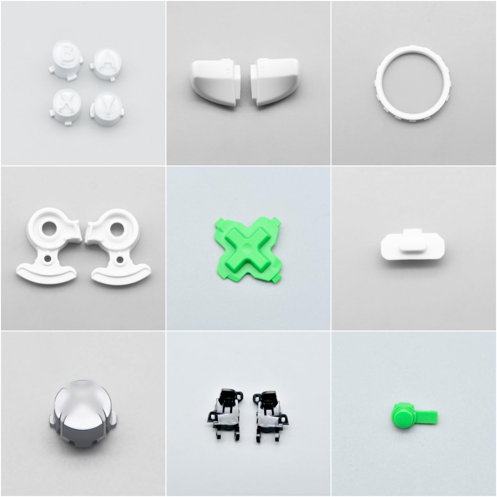 Kit de Carcasa Completa de Repuesto para Xbox One Elite 1er Mando - Incluye Cubierta de Cáscara Marco Central Rieles Laterales Botones ABXY Parachoques LB RB Accesorios (Blanco)