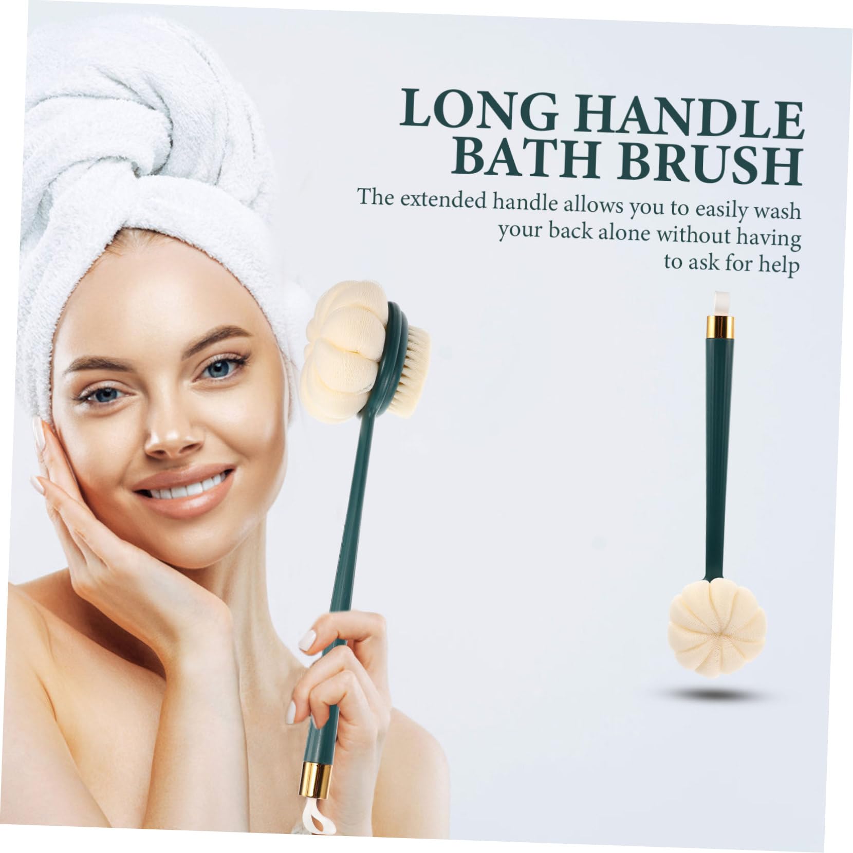 LALAFINA 2 Pz Spazzola da Bagno a Manico Lungo Spazzola Corpo con Setole e Luffa Fare La Luffa su Un Rete da Bagno Scrubber Spazzole da Bagno Maglia PE Fiore da Bagno