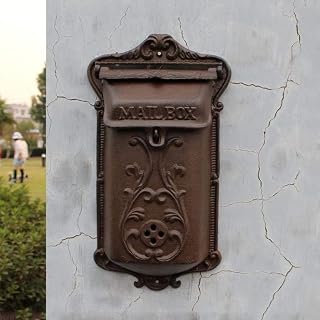 Mailbox Letter Box Wall-Mounted Postbox Outdoor Wall Hanging Waterproof Box Cast Aluminum Newspaper Box Villa Garden