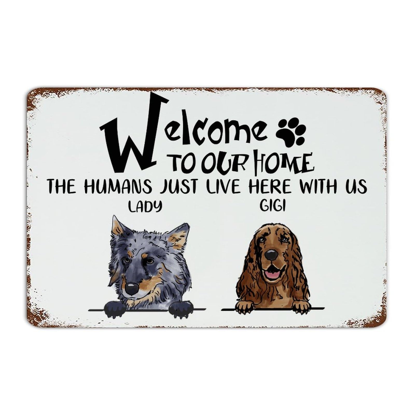 Plaque en métal personnalisée cadeau idéal crémaillère pour propriétaires de chat et chien