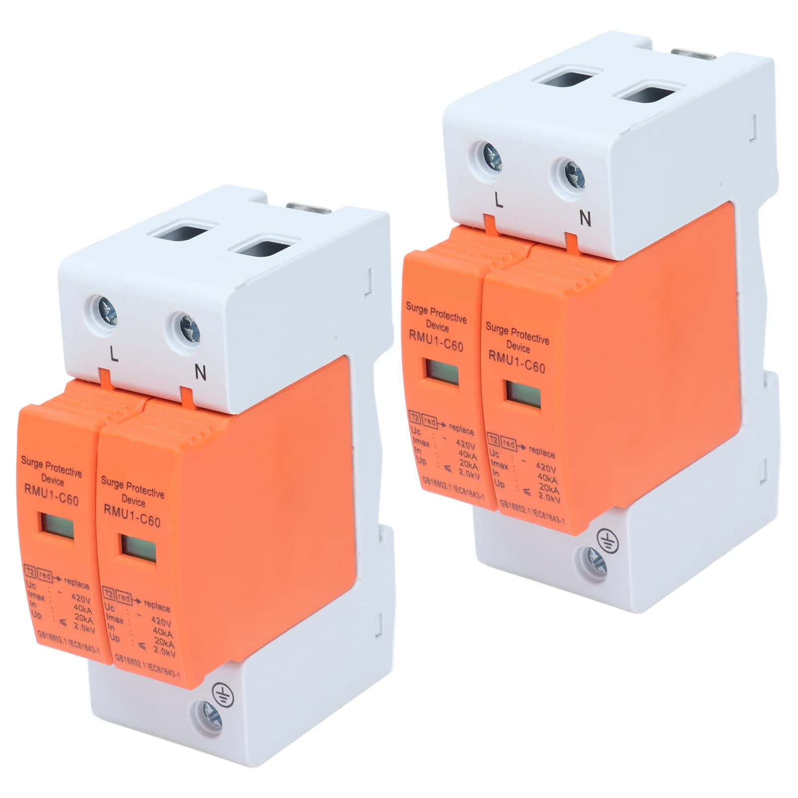 DEWIN Scaricatore di Sovratensione 2P 40kA 420V Dispositivo di Protezione Contro Le Sovratensioni