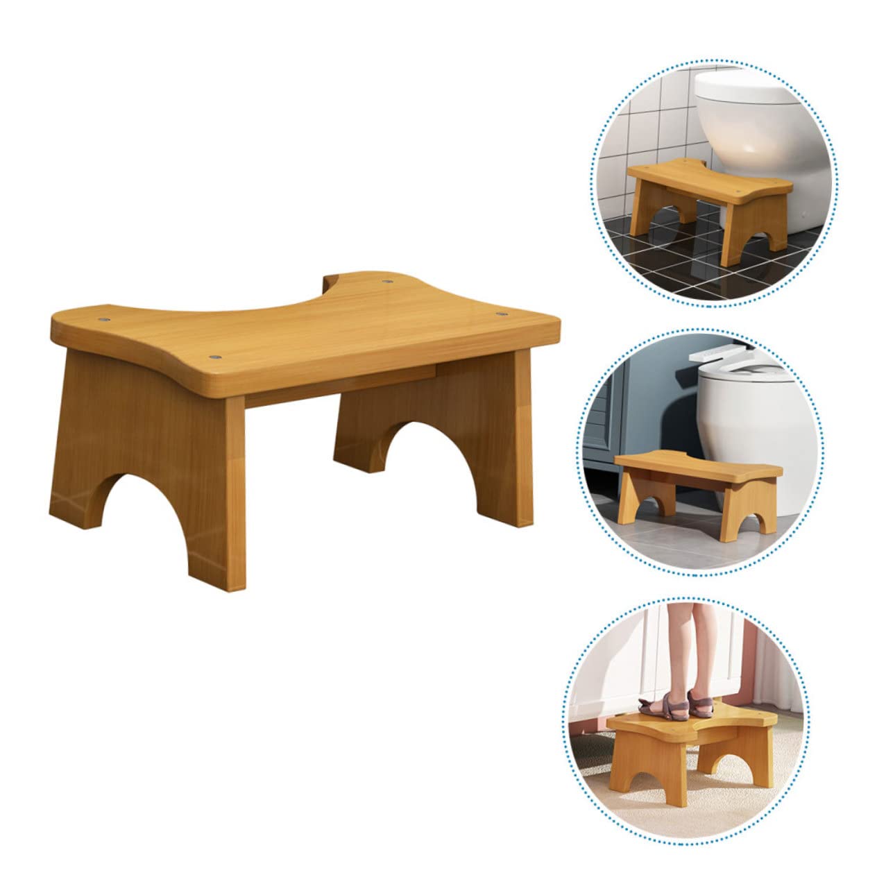 Toilettensitz Trittschemel mit Starker Tragfähigkeit und Platzsparendem Design Stabiler Fußhocker fürs Badezimmer für Kinder und Ganze Familie