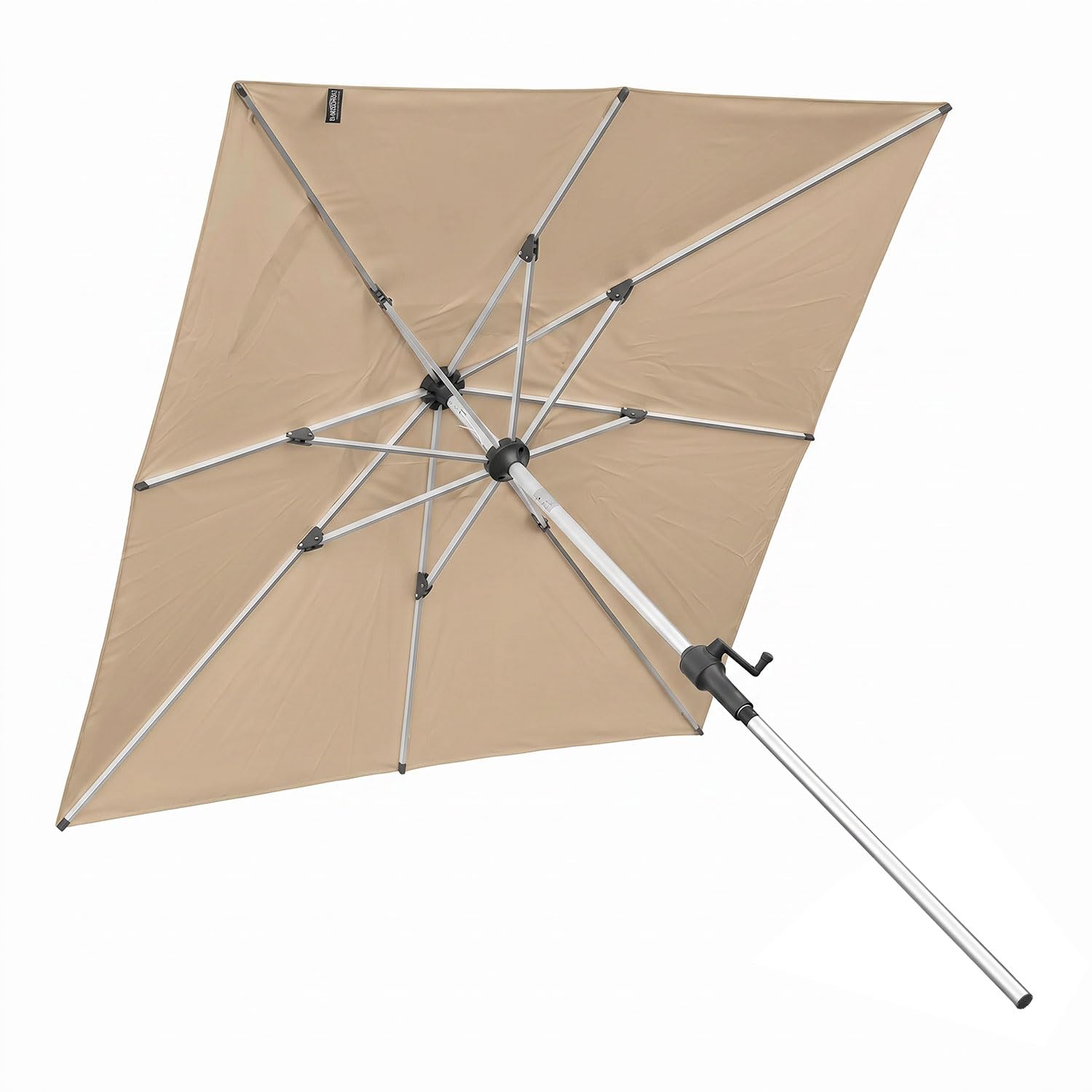 anndora Aluminium Sonnenschirm 2 x 2 m quadratisch - Sonnenschirm mit Kurbelsystem für Balkon, Garten Terrasse