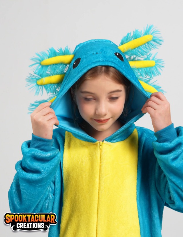Disfraz Axolotl Halloween para Niños, Mono con Capucha miniatura 7