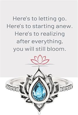 Fck It And Begin Again Lotus Ring, S925 Silver Lotus Fck It Ring High Polish Tarnish Resistant Zircon Inlaid Inspirational Ring No Mud No Lotus Ring Friendship Jewelry for Women