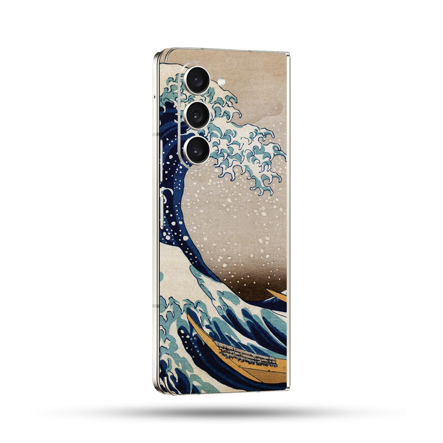 MightySkins Skin Compatible With Samsung Galaxy Z Fold 5 Full Wrap - Great Wave Of Kanagawa | Protective, Durable, and Unique Vinyl Decal wrap cover | Easy To Apply and Change Styles | Made in the USA