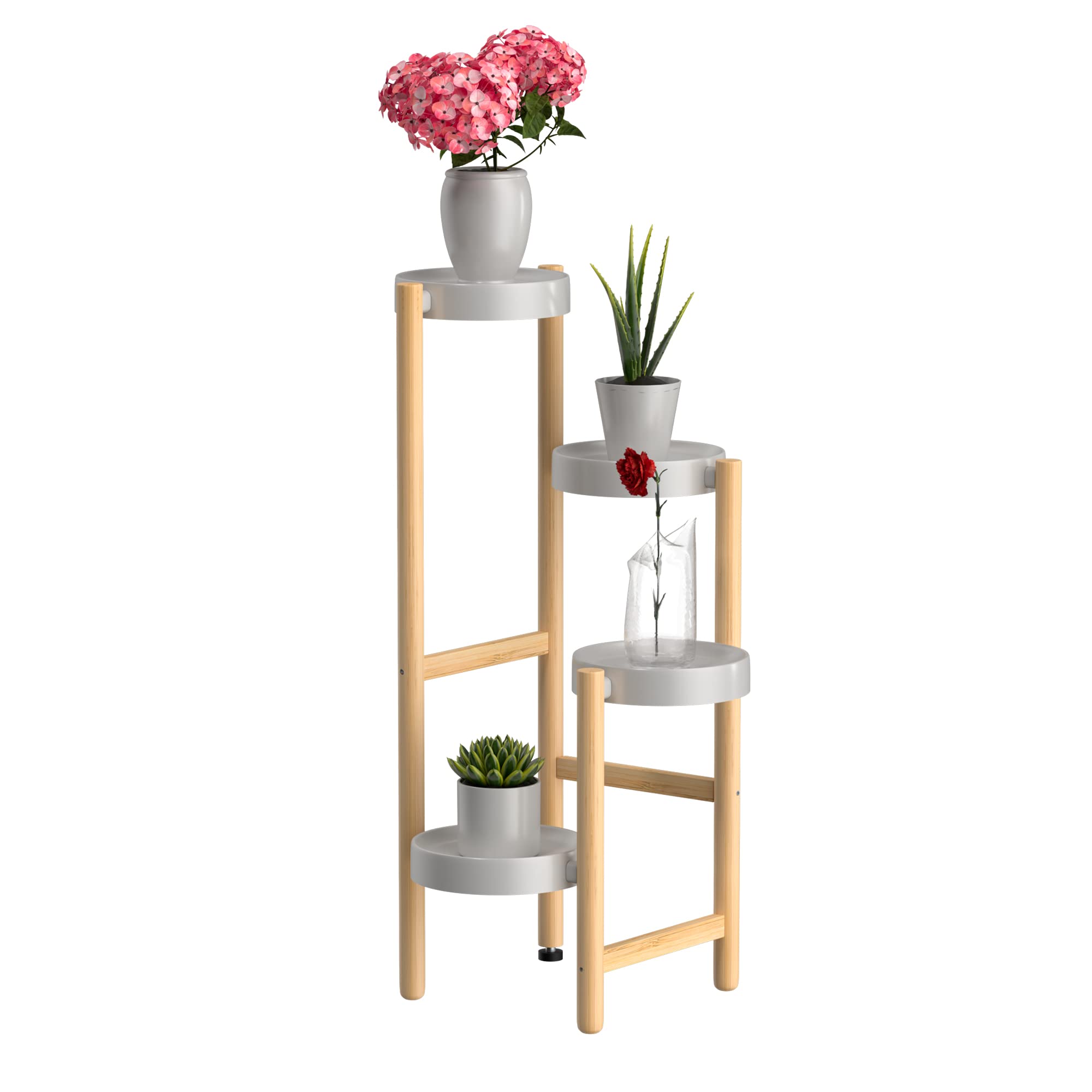WTZ Plant Stand Indoor, Bamboo Plant Shelf, 4 Tier Tall Plant Stand