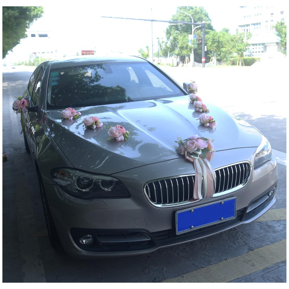 Hochzeitsauto Autodeko 13 Stück künstliche Blumen Dekorationen mit Saugnäpfe Blume Autoschmuck Dekorationsset Autogirlande Hochzeit Geburtstag Weihnachten Karneval Erntedankfest Outdoor