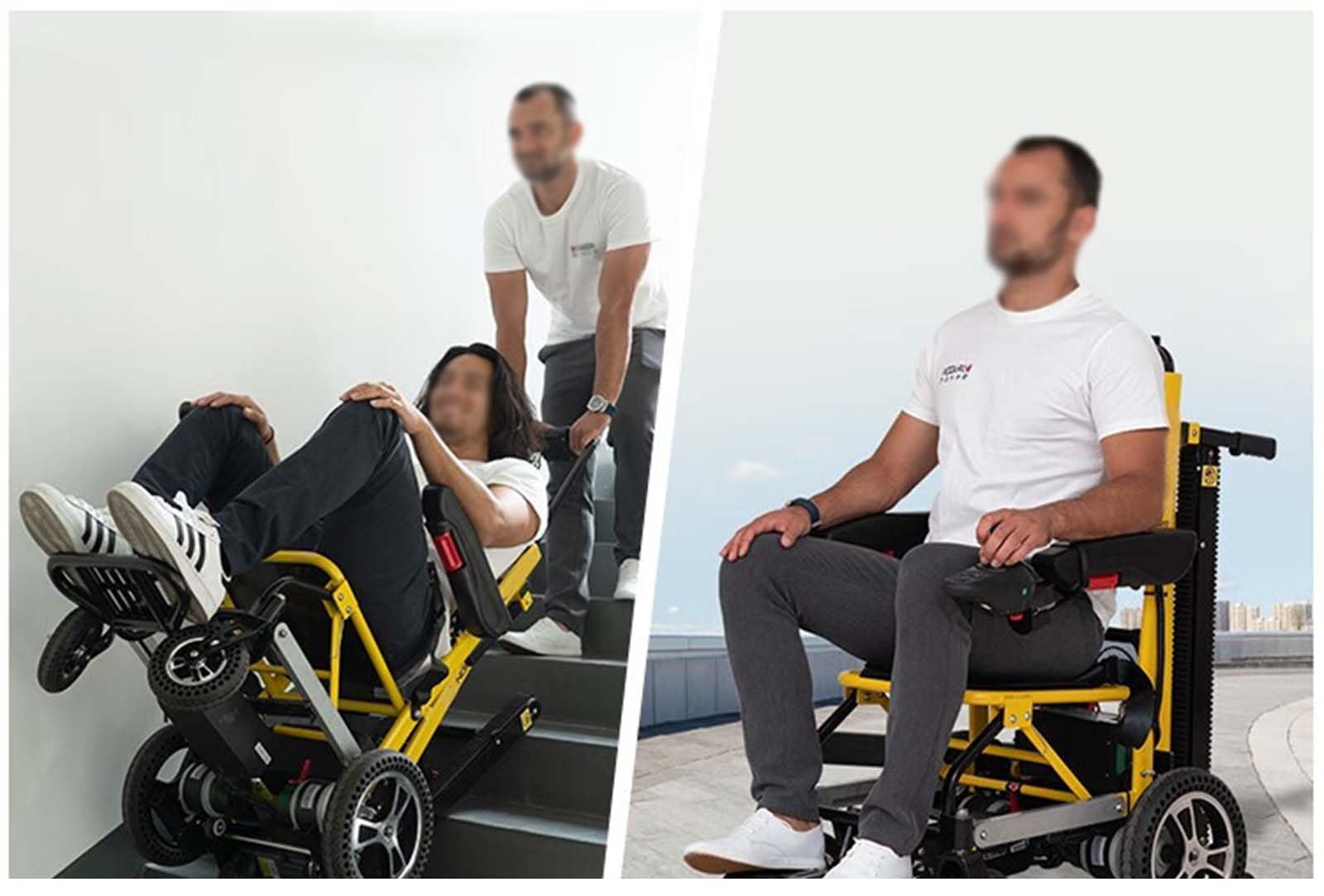 Fauteuil Roulant Électrique Multifonction Pliable Chaise D'escalier sur Chenilles Monte-Escalier Électrique Fauteuil Roulant Léger Portable pour Personnes Âgées