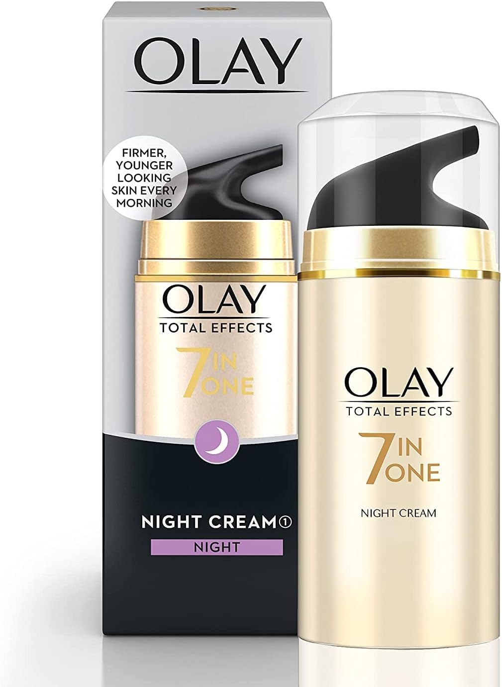 Olay Total Effects 7 in 1 Anti-Ageing Face Moisturizer, Vitamin B3 & E, 50g | Reduces Wrinkles, Evens Tone, Hydrates Skin (50g, night cream)