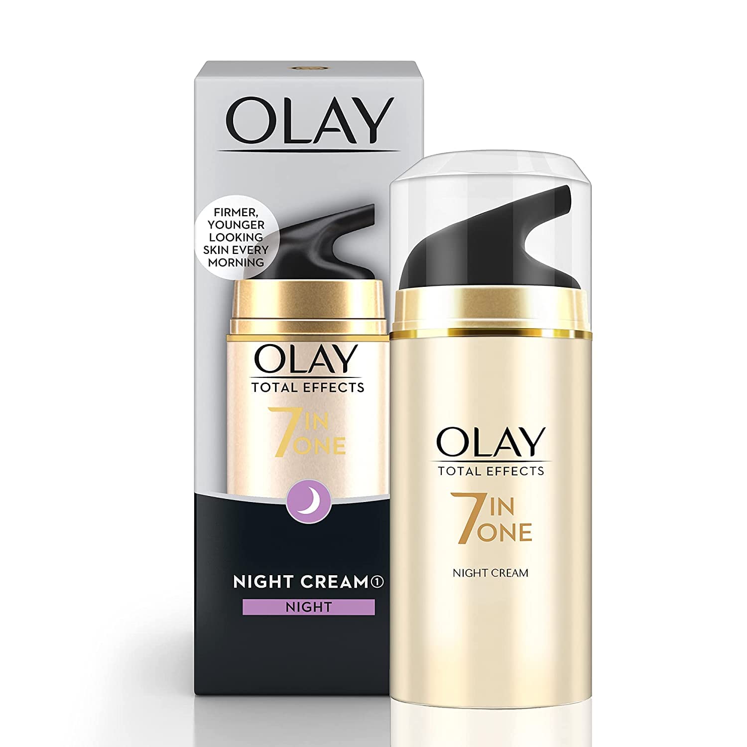 Olay Total Effects 7 in 1 Anti-Ageing Face Moisturizer, Vitamin B3 & E, 50g | Reduces Wrinkles, Evens Tone, Hydrates Skin (50g, night cream)