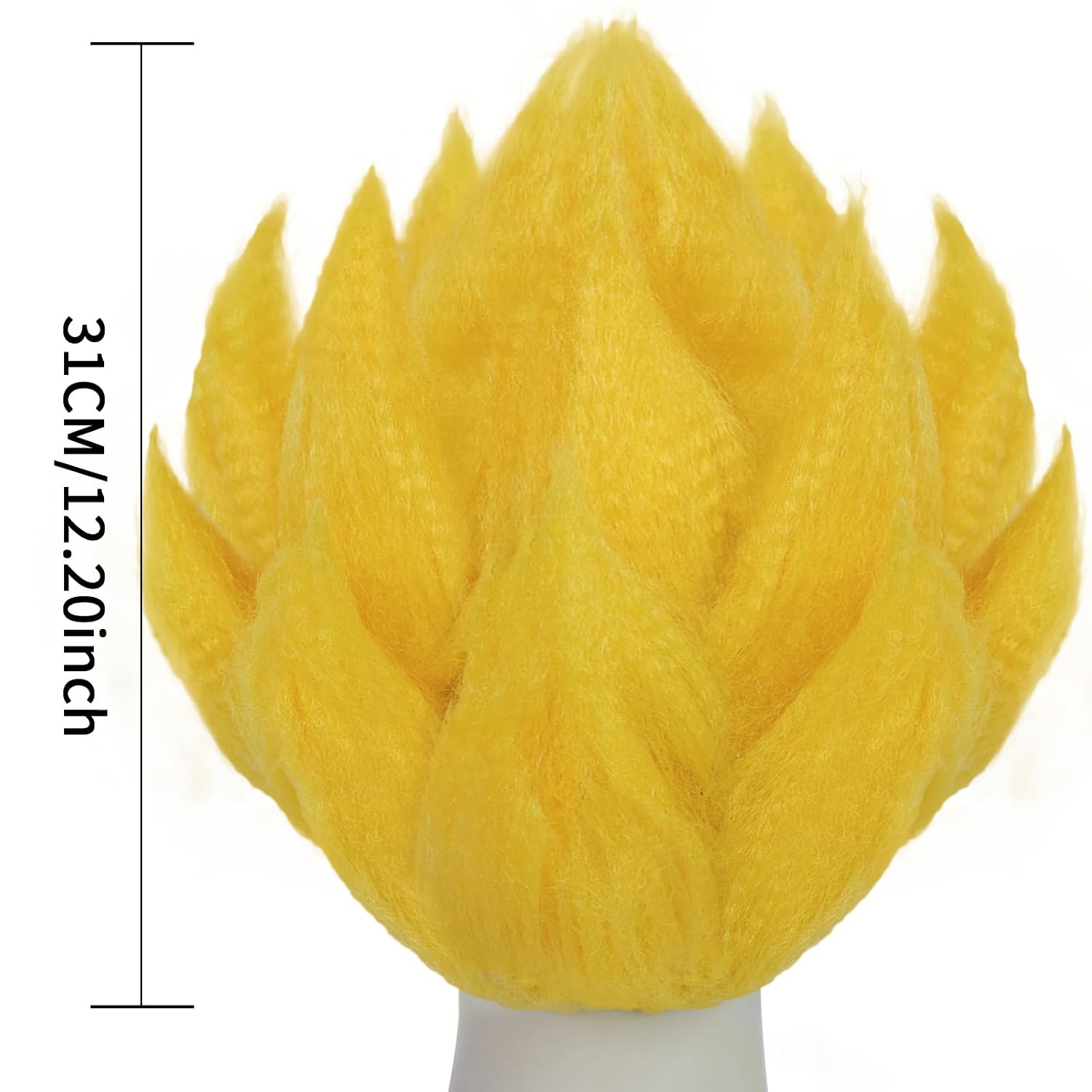 BESTBEL Yellow Spiky Wig for Man Short Yellow Cosplay Wig Anime Funny wigs | Blonde Anime Crazy Wigs for Men Short Fluffy Synthetic Hair for Halloween Cosplay Outfit Christmas Costume Party+Hair Net