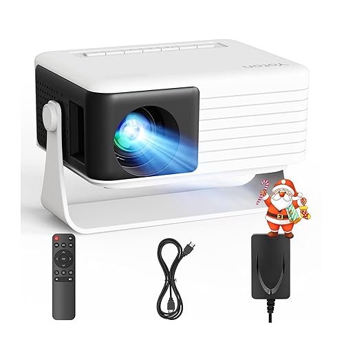 Yoton Y3 Mini Projector Portable 15000 Lumens for Movie Nights, Immersive 1080P Home Cinema Easy Setup with Phone - White & Black