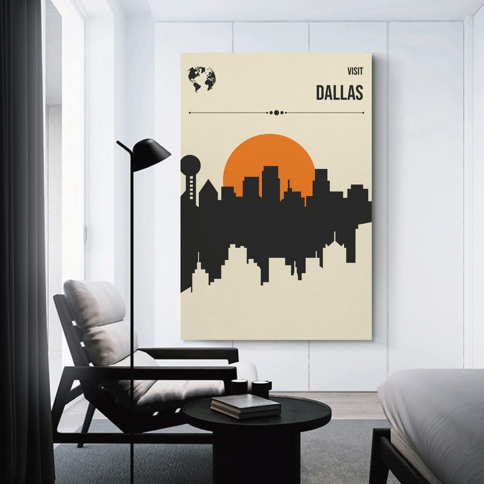 Junmoney Visit Dallas Travel Room Decor Wall Art 08x12inch(20x30cm), for Wall Displays, Bedrooms Or Room Updates, Ideal for Building A Coordinated Art Wall