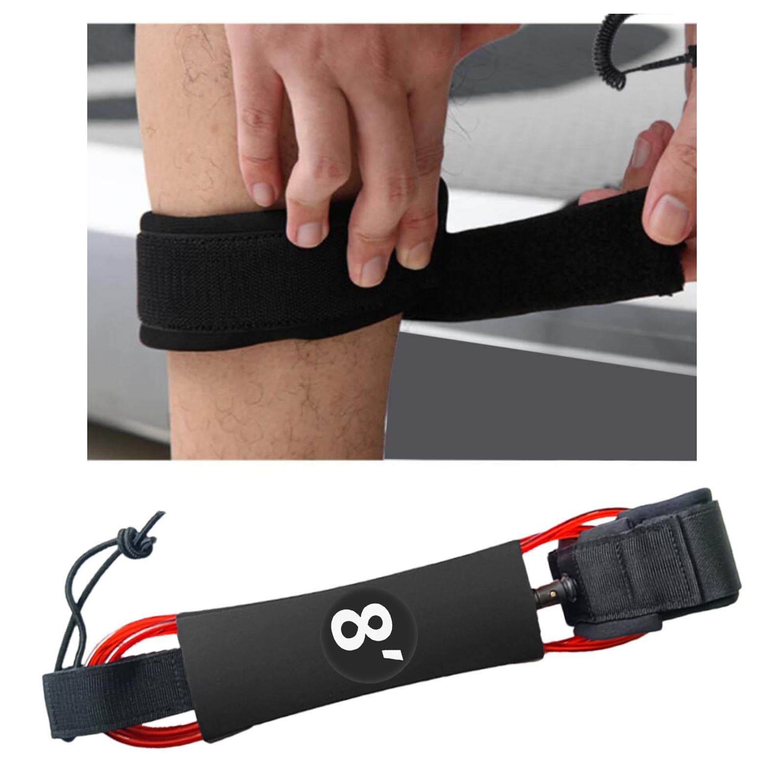 Baoblaze Leash per Tavola da Surf, Corda per Gamba da Surf, Leash Dritto per Stand-up Paddleboard, Leash da Surf, Cinghia da Esterno per Tavola da Surf, Fishbo