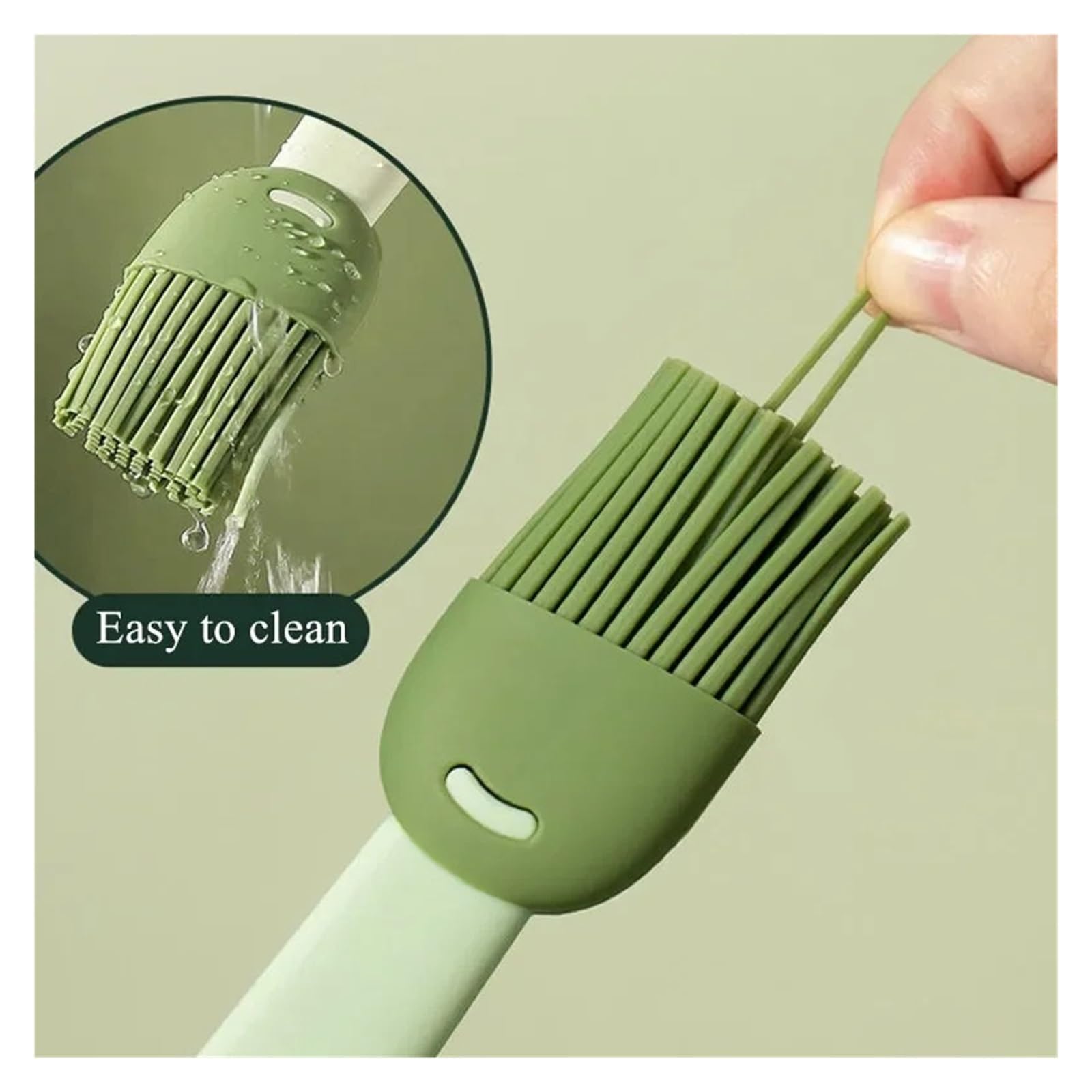 Set 2 pennelli da cucina in silicone, pennelli olio resistenti al calore