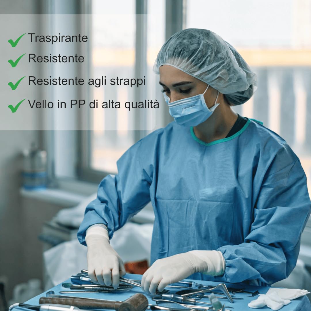 Camice Protettivo Monouso XL 10 Pezzi IEA Medical Antivirale Privo di Lattice