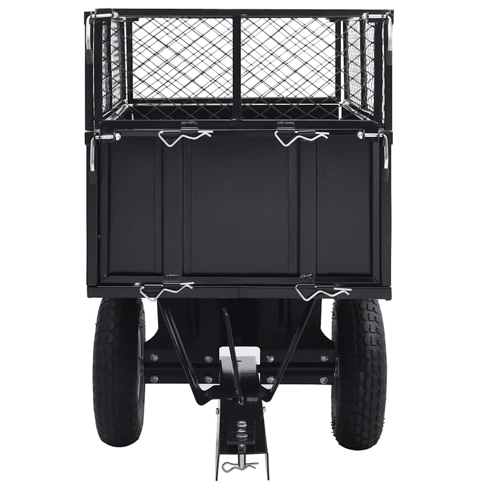 Tidyard Remolque Basculante para Cortacésped - Negro, 150 kg, 130x52x87 cm Modelo YFXLRZJ-92449ES