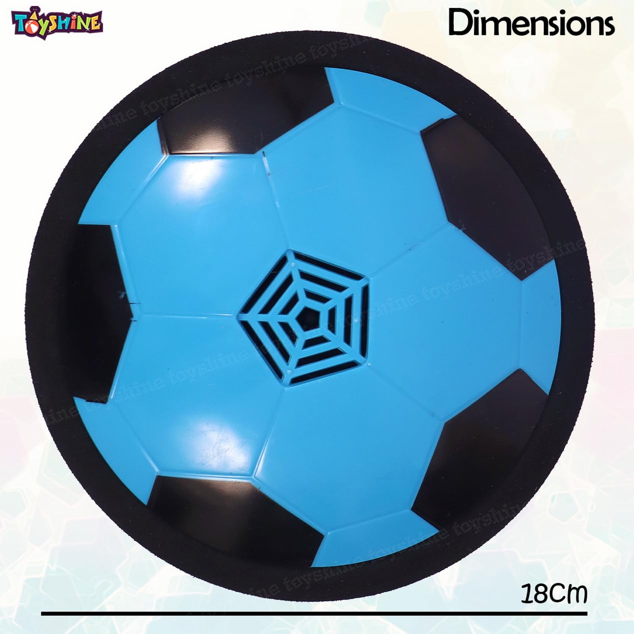 Toyshine Air Power Soccer Rainbow Hover Disc Toy with Foam Bumpers and Light-Up LED Lights, Kids Sports Ball Game for Indoor & Outdoor Play, Gift for Kids - Blue 3
