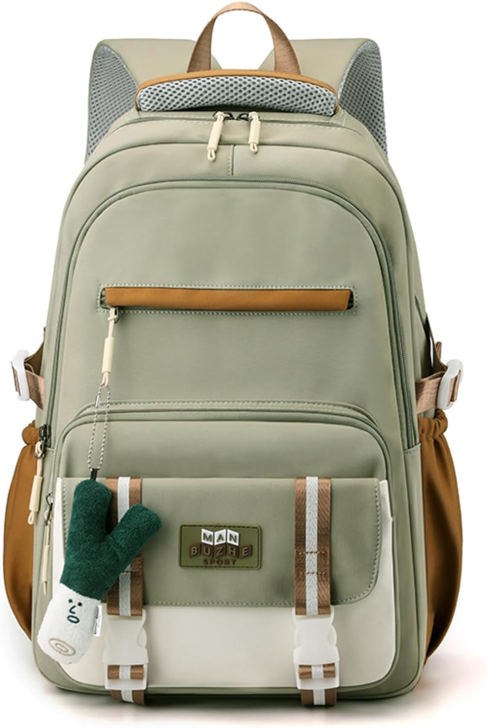 Product image of Kawaii Backpack with Cute Accessories Pendant Travel Bag Large Outdoor Waterproof Casual Daypack Women Men (Green)